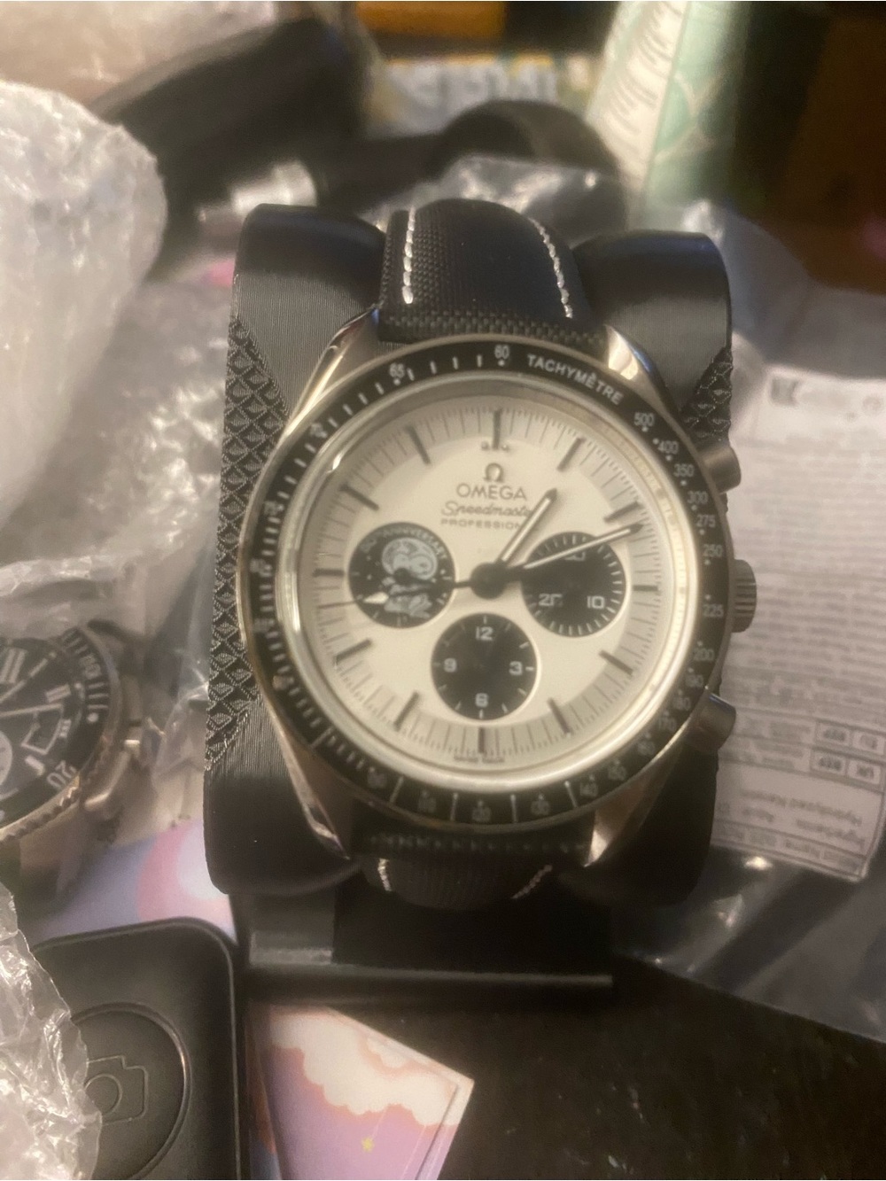 New Black and White Chronograph Wristwatch